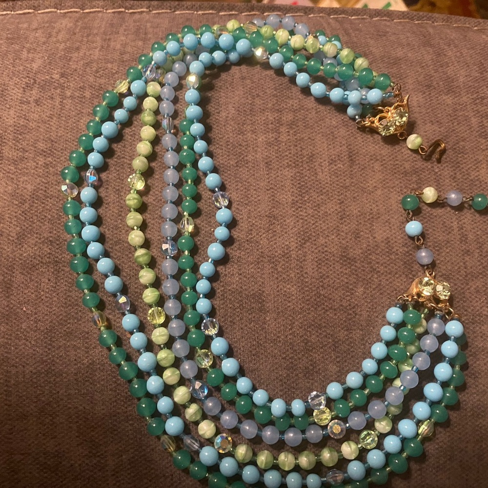 Unique, Outstanding Beaded Multilayer Necklace - image 3